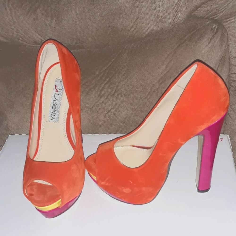Suede open toe block stiletto Heels